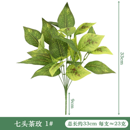 Artificial Plants Leaves Silk Tortoiseshell Leaf Dieffenbough Fake Small Fairy Taro Simulation Green Plant Living Room Decor Beauty World Shop
