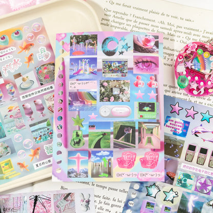 2Style 30 pieces/bag Time Reshaping Cut Film Coil Sticker Book Handbook Material Sticker DIY Photo Frame Scrapbook Notebook Cup Beauty World Shop