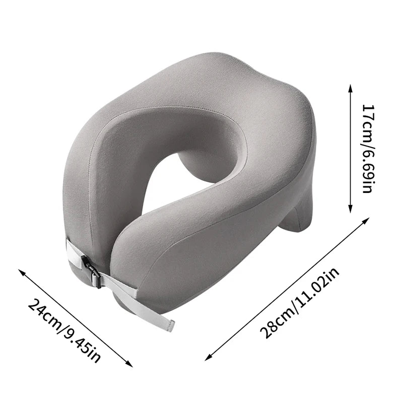 Travel Pillow U-Shape Pure Memory Foam Neck Pillow For Airplane Office Nap Cervical Pillows Flight Sleeping Head Neck Support Beauty World Shop