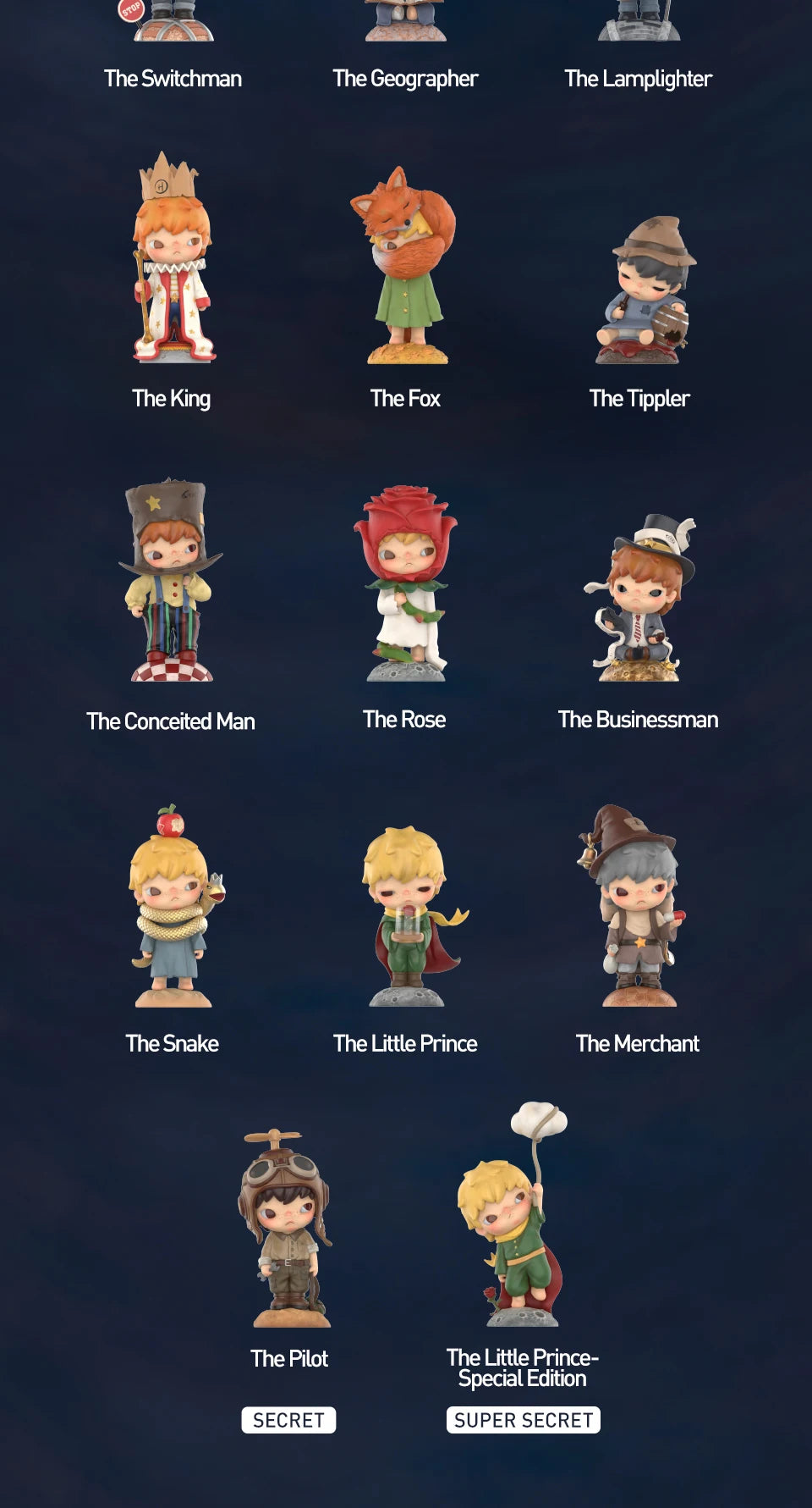 POP MART Hirono Le Petit Prince Series Blind Box Toys Kawaii Anime Action Figure Cartoon Model Surprise Box Mystery Box Beauty World Shop