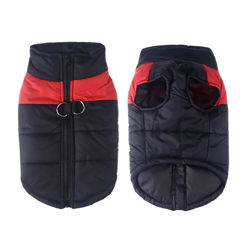 Warm Winter Dog Jacket For Winter Padded Pet Vest Coat For Small Large Dogs Waterproof Pets Clothes With D-ring Golden Retriever