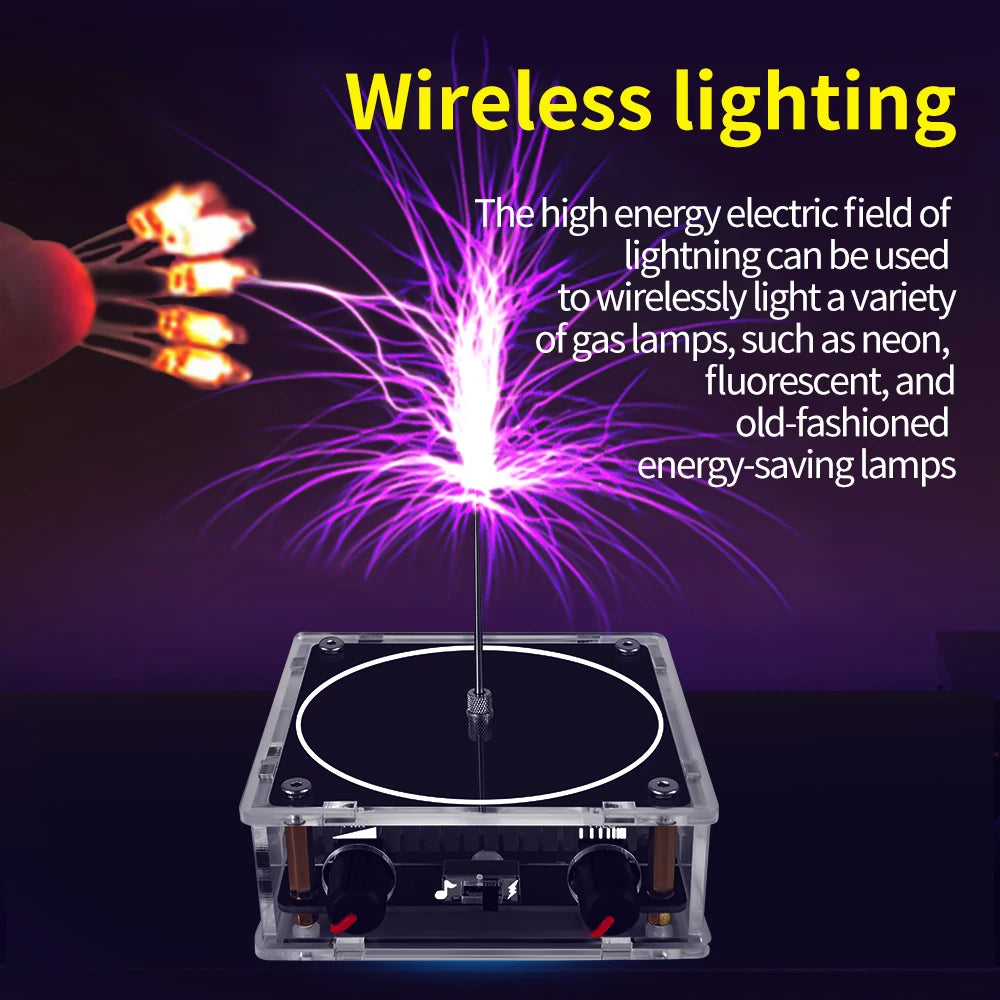 Music Tesla Coil Bluetooth/AUX Dual Mode Music Box Artificial Lightning Touchable Audio Input Bluetooth Science Experiments ﻿ Beauty World Shop