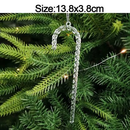 5pcs Christmas Home Decorations Crystal Acrylic Ornaments Snowflake Elk Xmas Tree Hanging Pendants Navidad 2025 New Year Gift Beauty World Shop