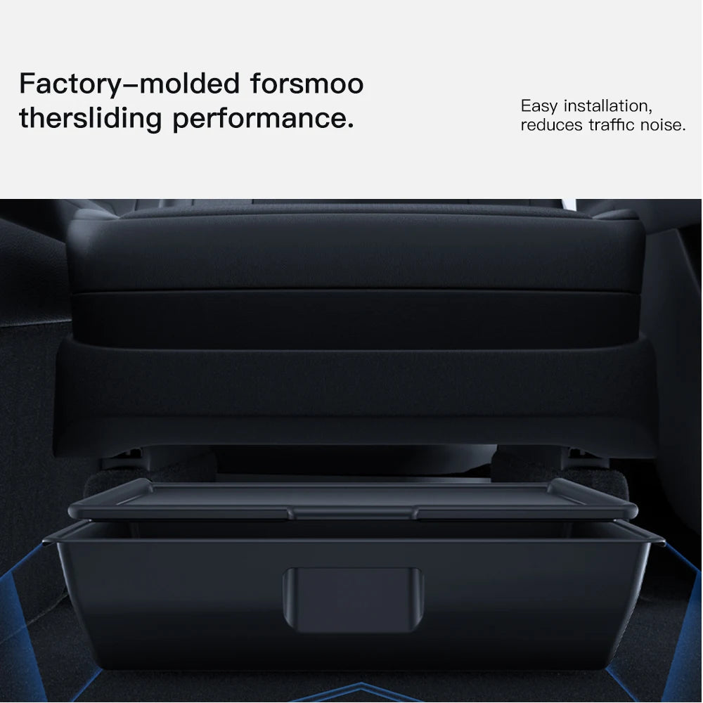 YZ For Tesla Model Y Juniper 2026 Underseat Storage Box Seats Drawer TPE Hidden Storage Tray Push Pull Car Organizer Accessories Beauty World Shop
