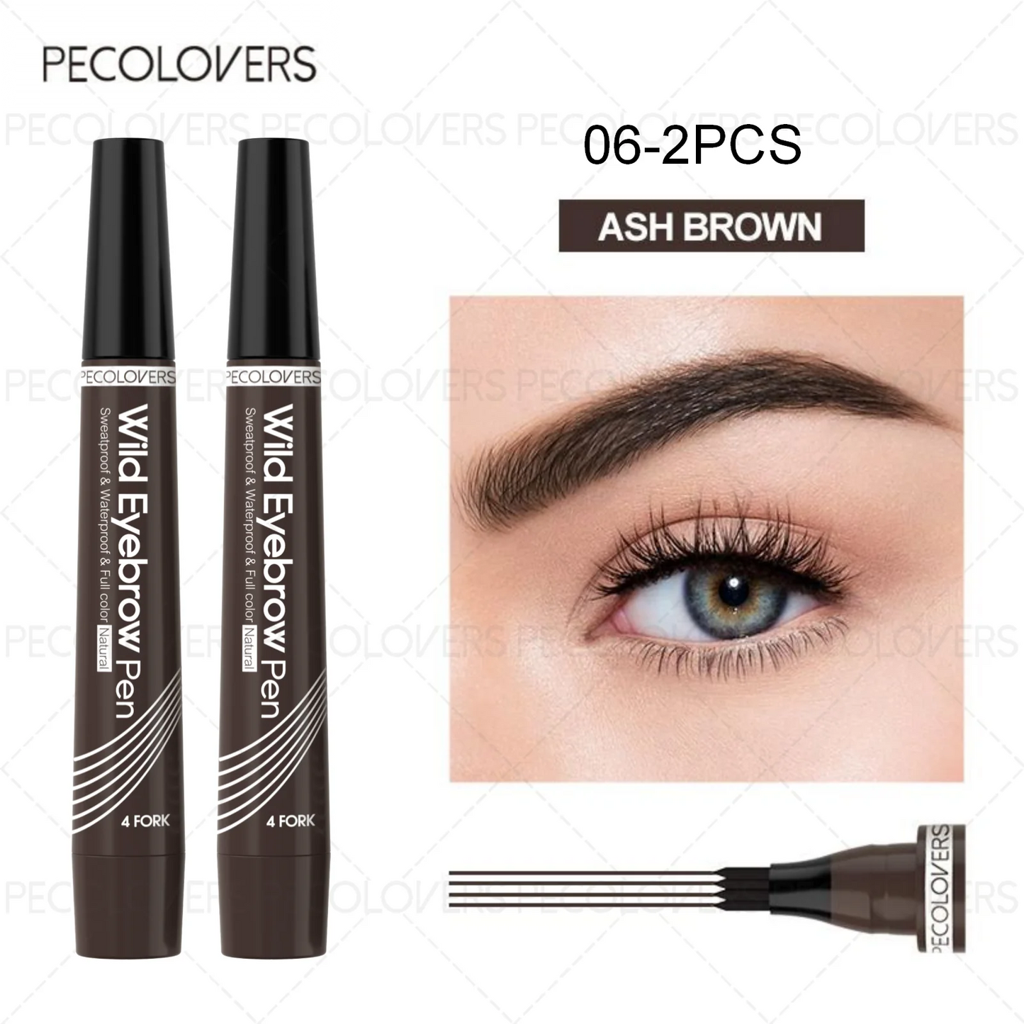 6 Colors 1pc Eyebrow Pen Waterproof 4 Split Tip Eyebrows Pen Eyebrow Tattoo Pen Waterproof Liquid Black Eyebrow Makeup Pencil Beauty Fashion