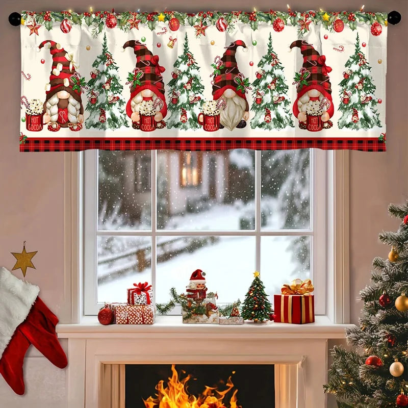 Christmas Short Curtains Valances Merry Christmas Decorations For Home 2025 Xmas Navidad Kitchen Bedroom Ornaments New Year 2026 Beauty World Shop