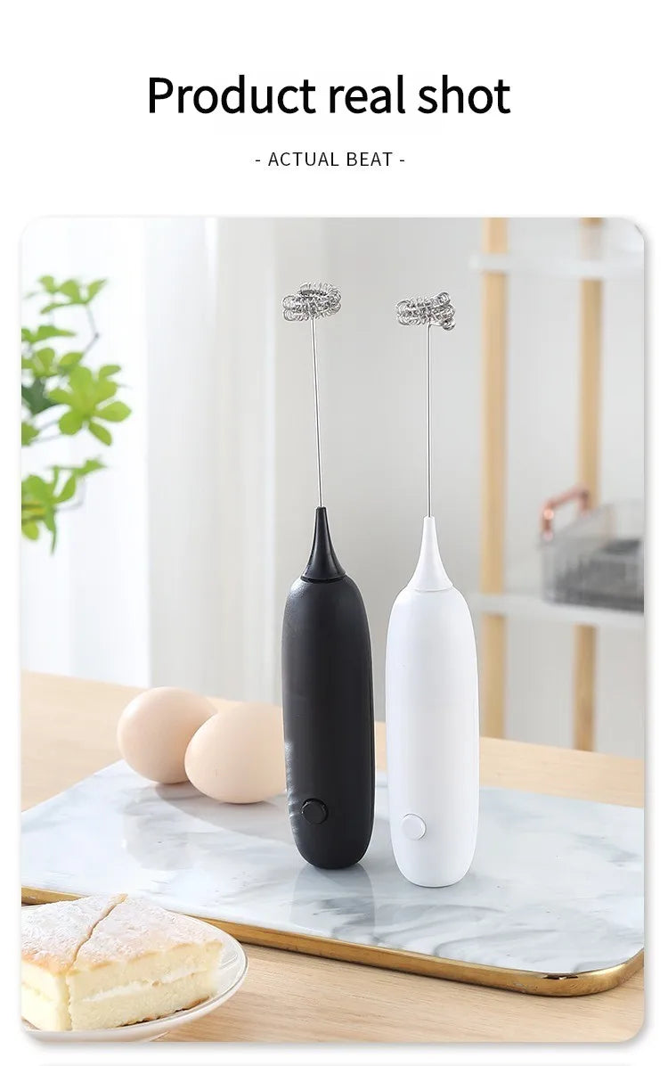 1PC Battery Model Handheld Egg Beater Froth Mixer Kitchen Automatic Coffee Milk Foaming Mixer Kitchen Whisk Tools Beauty World Shop
