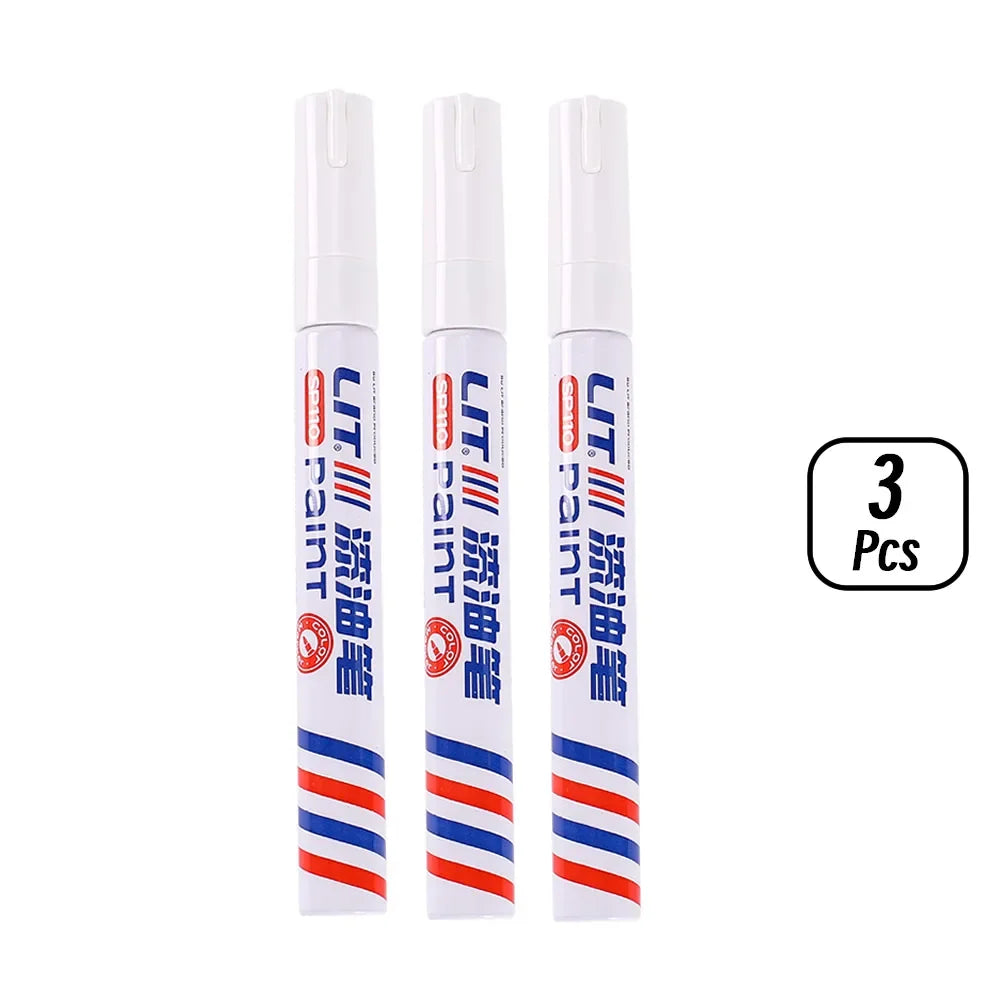 3mm 10p Colorful 8 Colors Permanent Paint Marker Waterproof White Markers tire tread rubber fabric Paint metal Paint Marker Pens Beauty World Shop