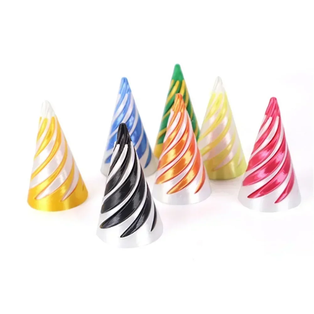 3D Printed Spiral Cone Pyramid Passthrough Sculpture Pass Through Pyramid Toy Mini Vortex Thread illusion Cone Spiral Ornament Beauty World Shop