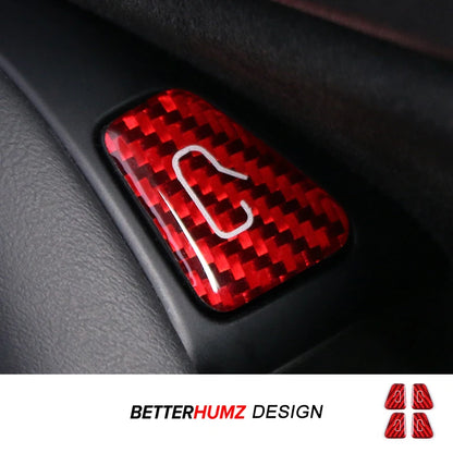 For Tesla Model Y 2019-2025 Juniper Model 3 Highland 2024 Carbon Fiber Car Interior Door Switch Button Trim Stickers Accessories Beauty World Shop