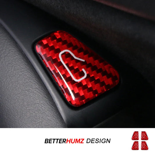 For Tesla Model Y 2019-2025 Juniper Model 3 Highland 2024 Carbon Fiber Car Interior Door Switch Button Trim Stickers Accessories Beauty World Shop