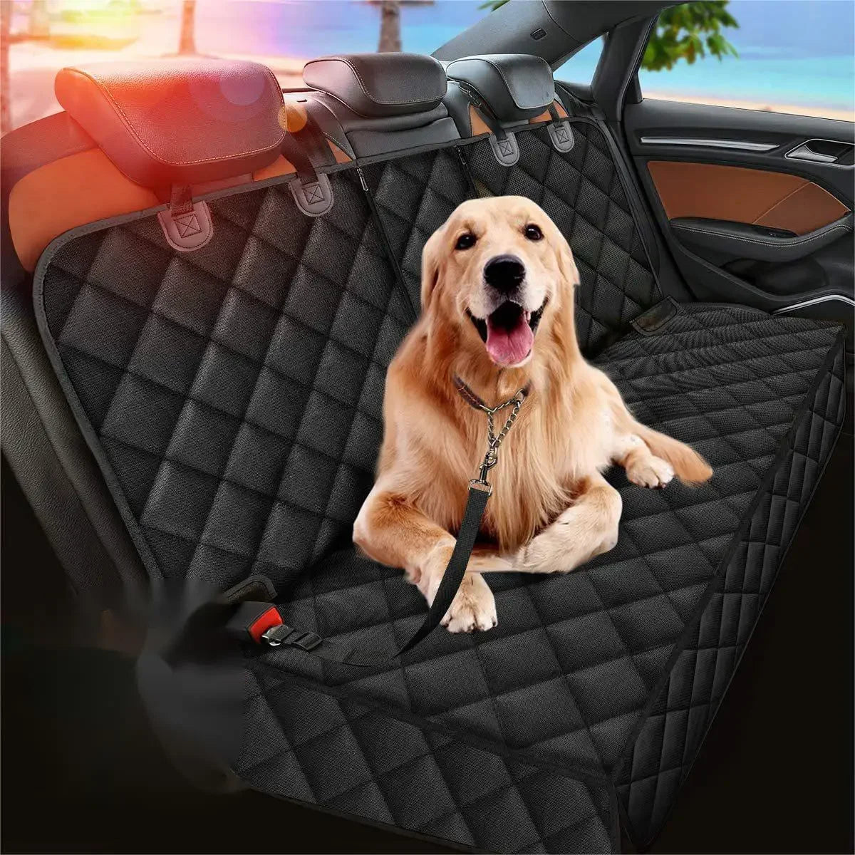 Dog Car Rear Seat Protective Cover Waterproof Dirt Resistant Pet Seat Cover Black Shoulder Strap Hammock Pet Travel Mattress Beauty World Shop