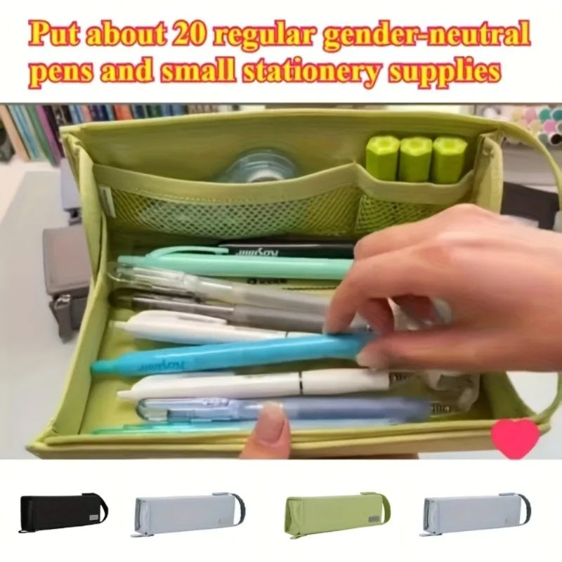Mega Pencil Case! 20+ Slots & Mesh Pockets. Rigid Non-Bend + 90° Zipper. All-in-One for School/Travel Beauty World Shop