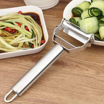 Kitchen Vegetable Peeler Stainless Steel Melon Planer Double-Head Peeler Household Multiple-Function Fruit And Vegetable Peeler Beauty World Shop