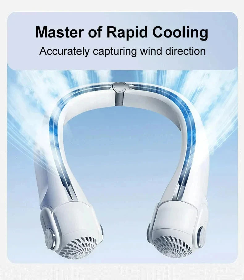 Portable Neck Hanging Fan With Usb Charging Adjustable Bladeless Turbofan Bladeless Student Dormitory Home Outdoor Cooling Beauty World Shop
