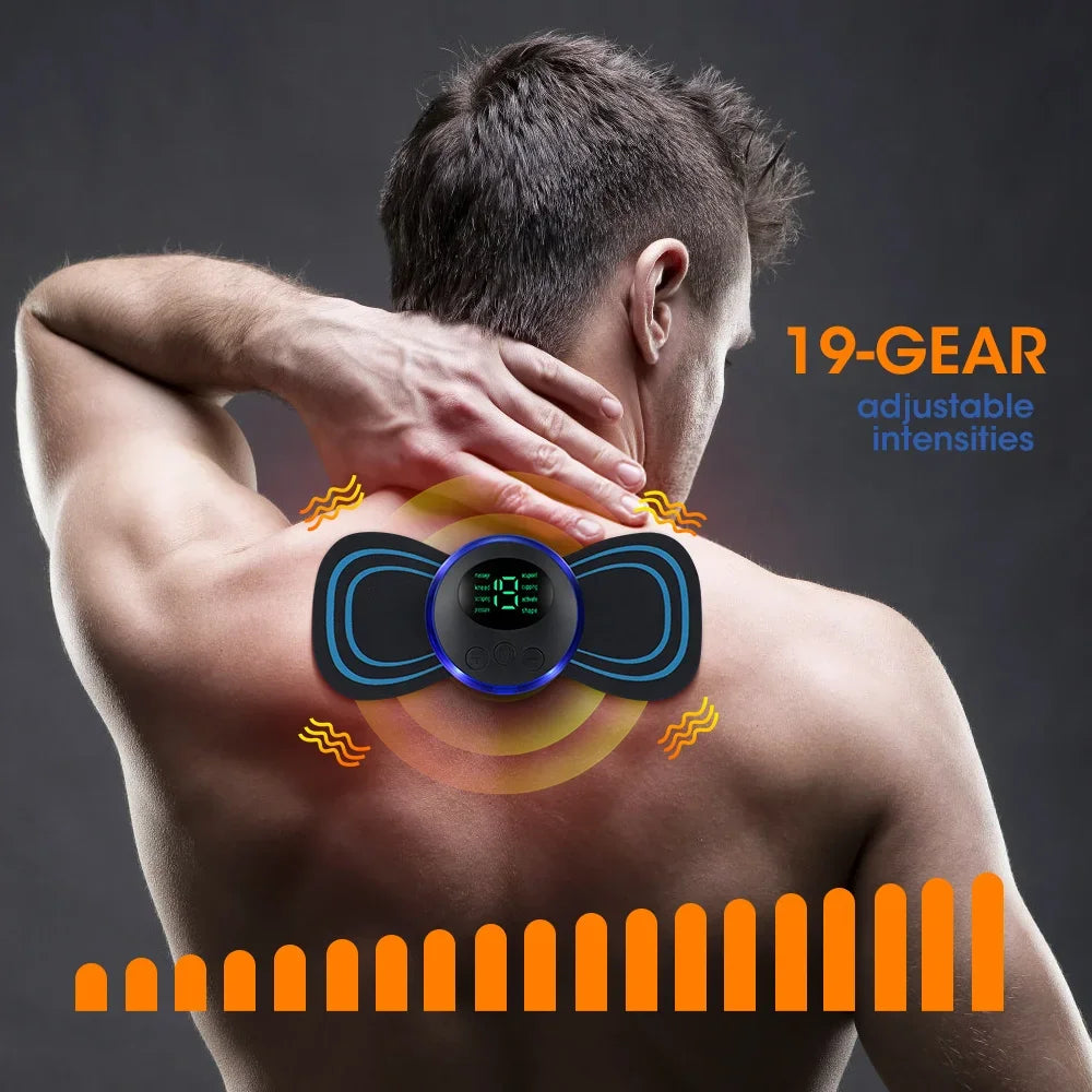 Electric Neck Massager EMS Muscle Massage Stimulator Low Frequency Instrument Back Cervical Calf Patches Pain Joints Mini Device Beauty World Shop