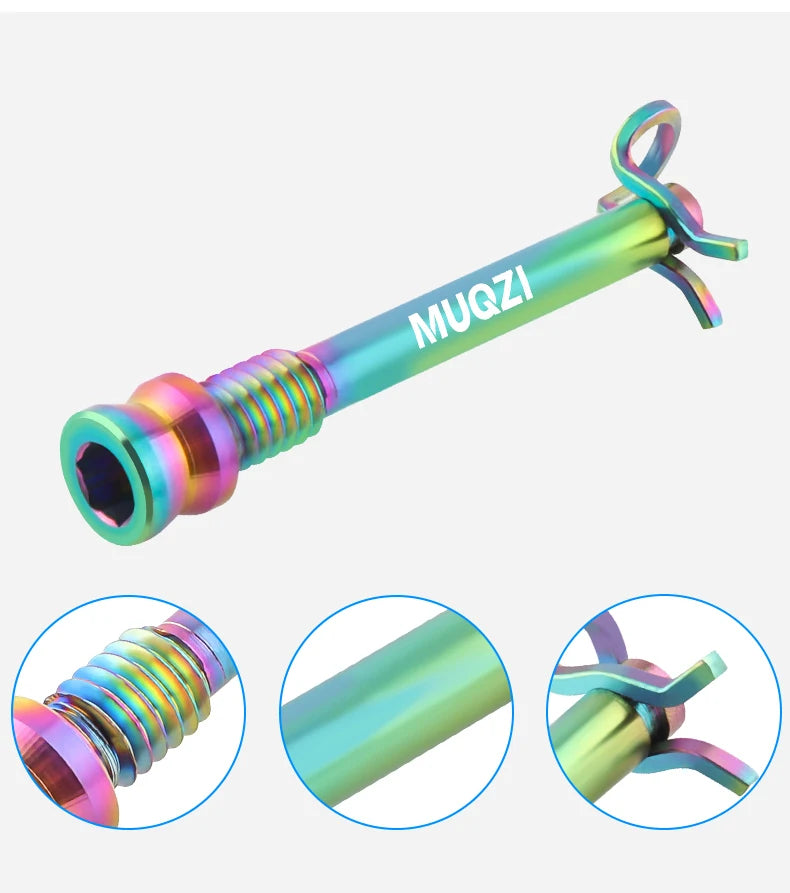 MUQZI 2pcs Titanium Bolts Bicycle Disc Brakes Caliper Lightweight Mounting Screws Road MTB Disc Brake Pad Bolts with Fixing Clip Beauty World Shop