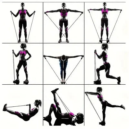 11pcs TPE Resistance Band Set Fitness Band Pull Rope Elastic Training Band With Door Anchor Handles Carry Bag Legs Ankle Straps Beauty World Shop