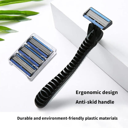 Razor Classic 6 Layer Safety Razor for Mens Shaving&Womens Hair Removal Shaving Blades Manual Shaver Beauty World Shop