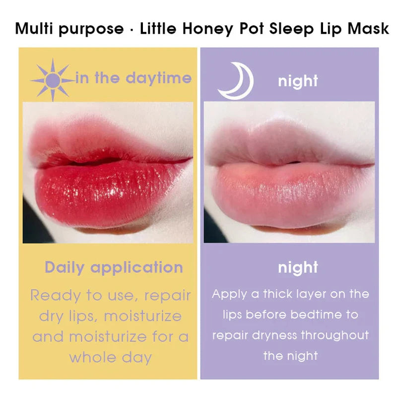 Transparent Honey Pot Lip Mask Moisturizes, Moisturizes, Lightens Lip Lines, Sleep Lip Mask, and Lip Care Beauty Trend Shop