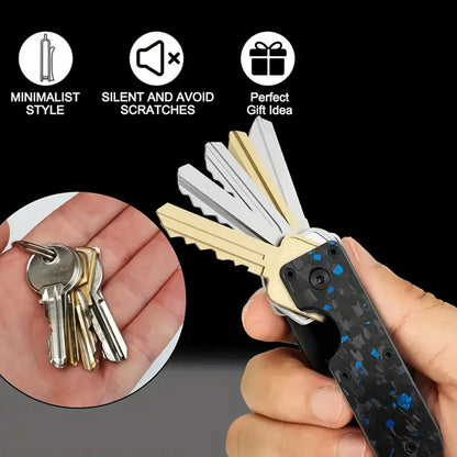 Minimalist Innovative Aluminum Alloy Compact Key Holder Key Rings Key Organizer Metal Key Holder 2-6 Keys Beauty World Shop