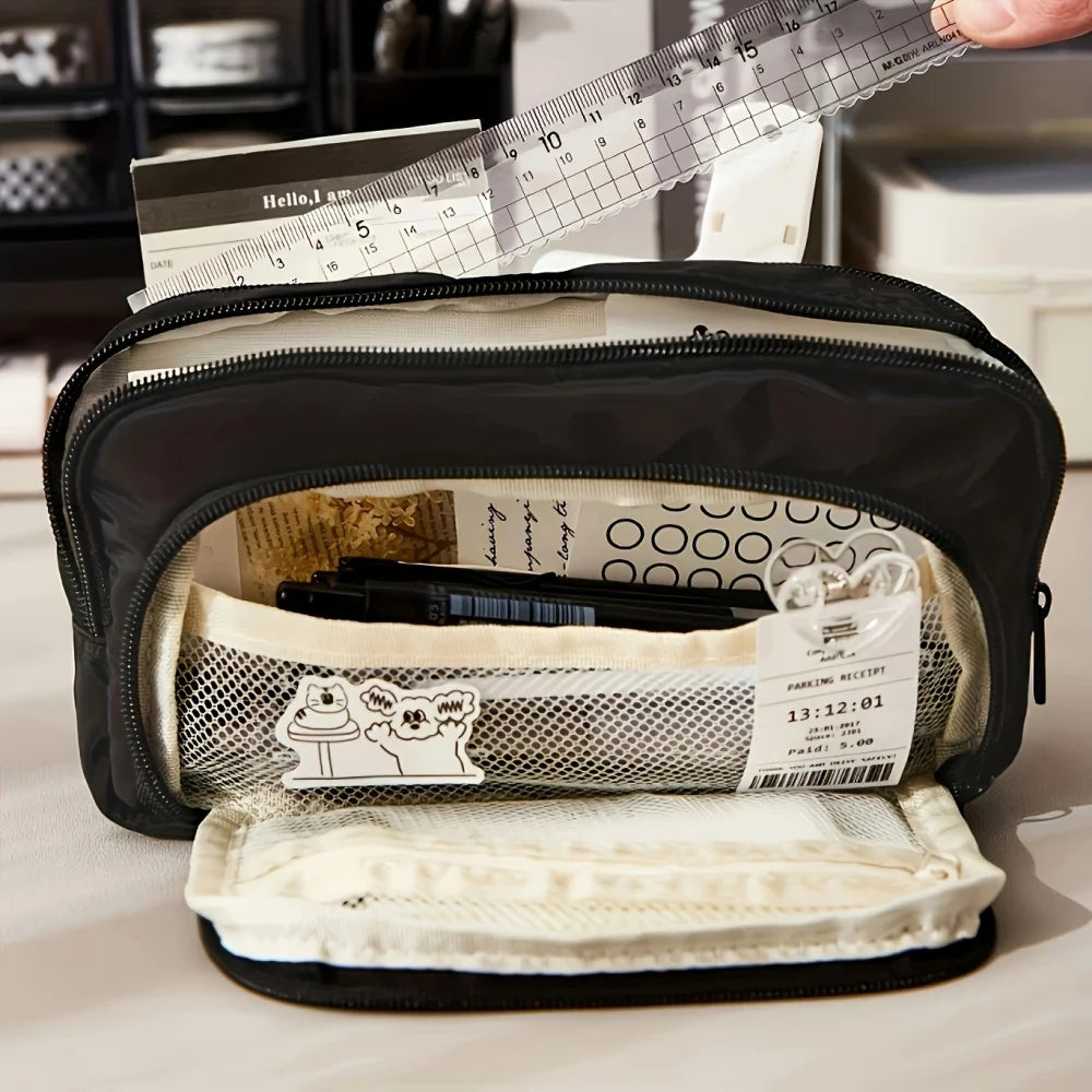 A Large-capacity Multi-layer Pencil Case, A Simple Multi-purpose Student Stationery Box And Makeup Storage Bag Beauty World Shop
