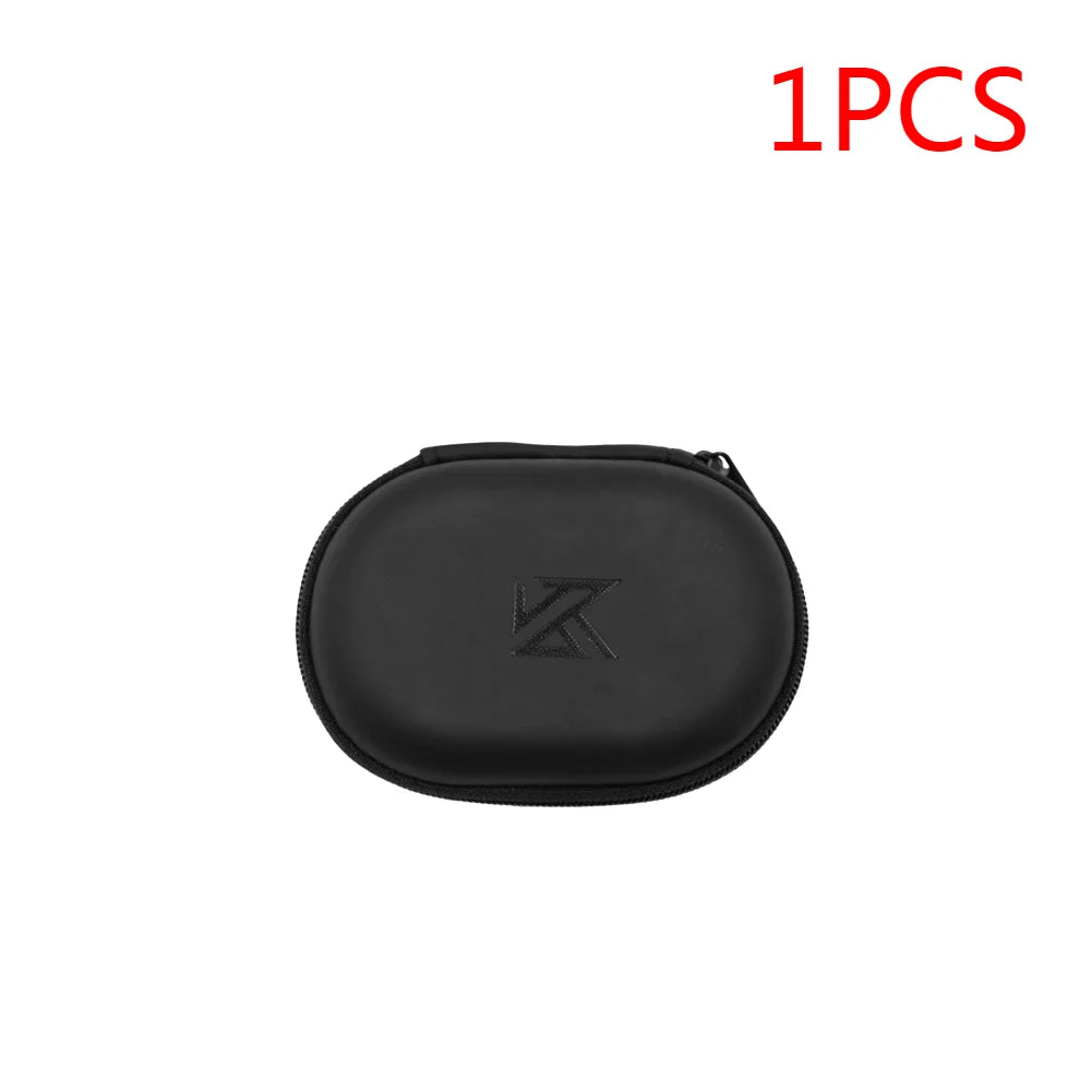 1-20PCS KZ Earphones Oval Storage Bag Wired Headphones PU Zipper Storage Box Portable Hold Case Container for KZ BA10 AS10 ES4