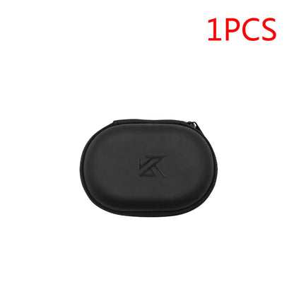 1-20PCS KZ Earphones Oval Storage Bag Wired Headphones PU Zipper Storage Box Portable Hold Case Container for KZ BA10 AS10 ES4