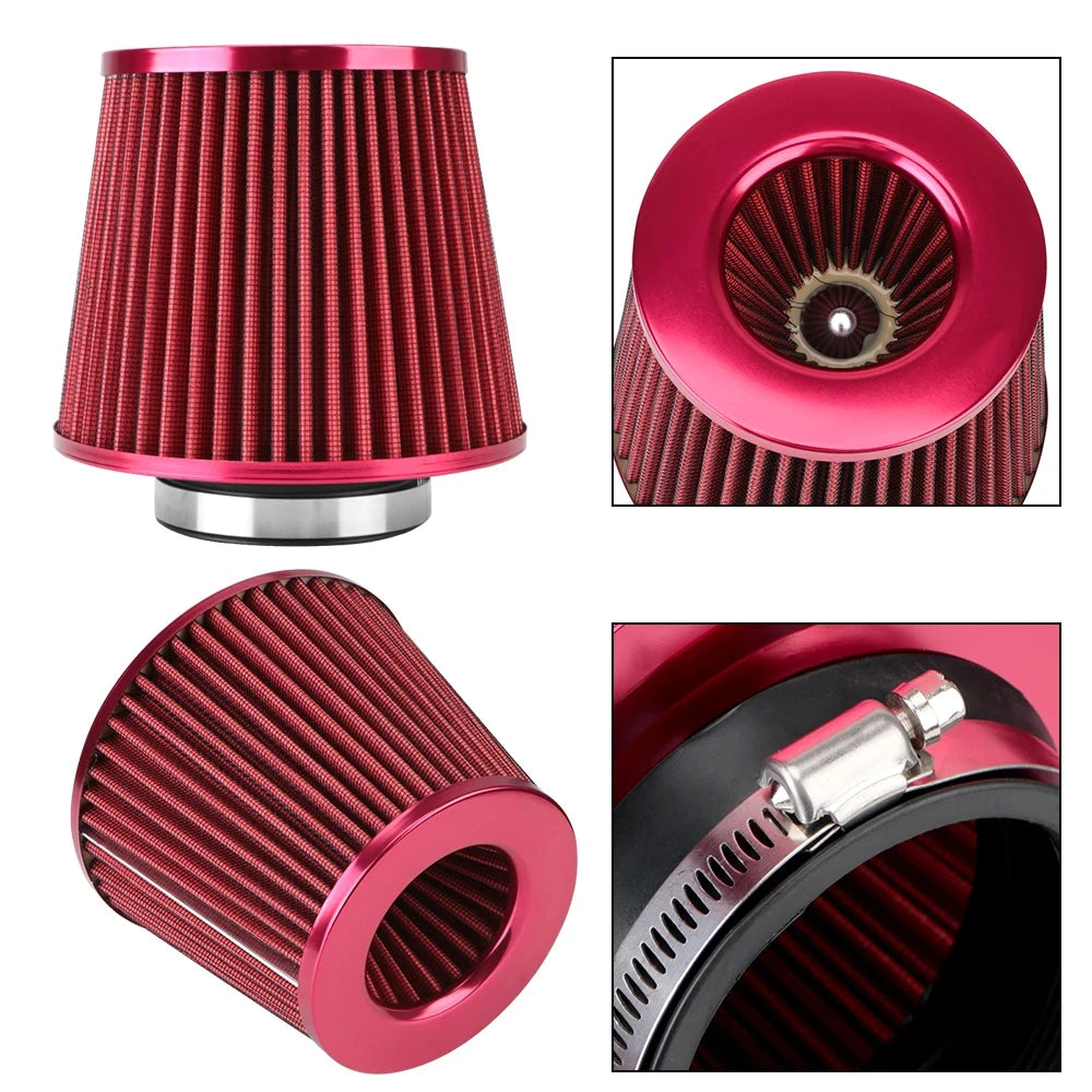 76MM 3 Inch Car Air Filters Vent Filter High Flow Intake Kit Mesh Cone Engine Protector Replacement Auto Accessories Universal Beauty World Shop