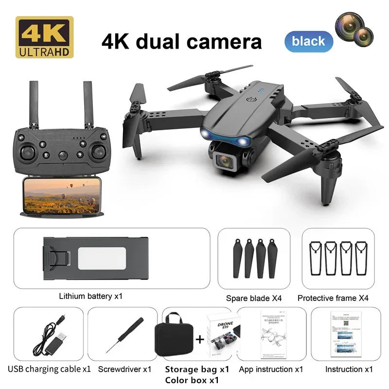 E99 K3 Pro HD 4K Drone with Dual Camera WiFi FPV Aerial Photography RC Quadcopter High Hold Mode Beauty Fashion