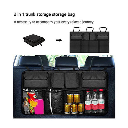 Car Trunk Organizer Adjustable Backseat Storage Bag Net High Capacity Multi-use Oxford Automobile Seat Back Organizers Universal Beauty World Shop