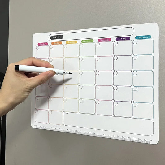 A refrigerator magnet ,monthly and weekly planner, magnetic calendar sticker, soft magnetic note sticker, message board Beauty World Shop