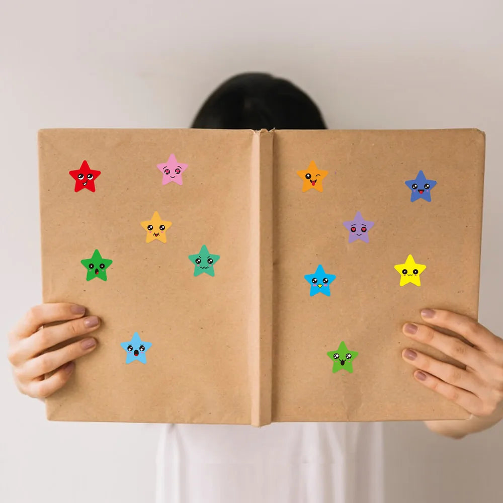 450-3000 Sheet Happy Face Stars Reward Sign Stickers Pack DIY Skateboard Suitcase Stationery Decals Decor Phone Laptop Gift Toys Beauty World Shop