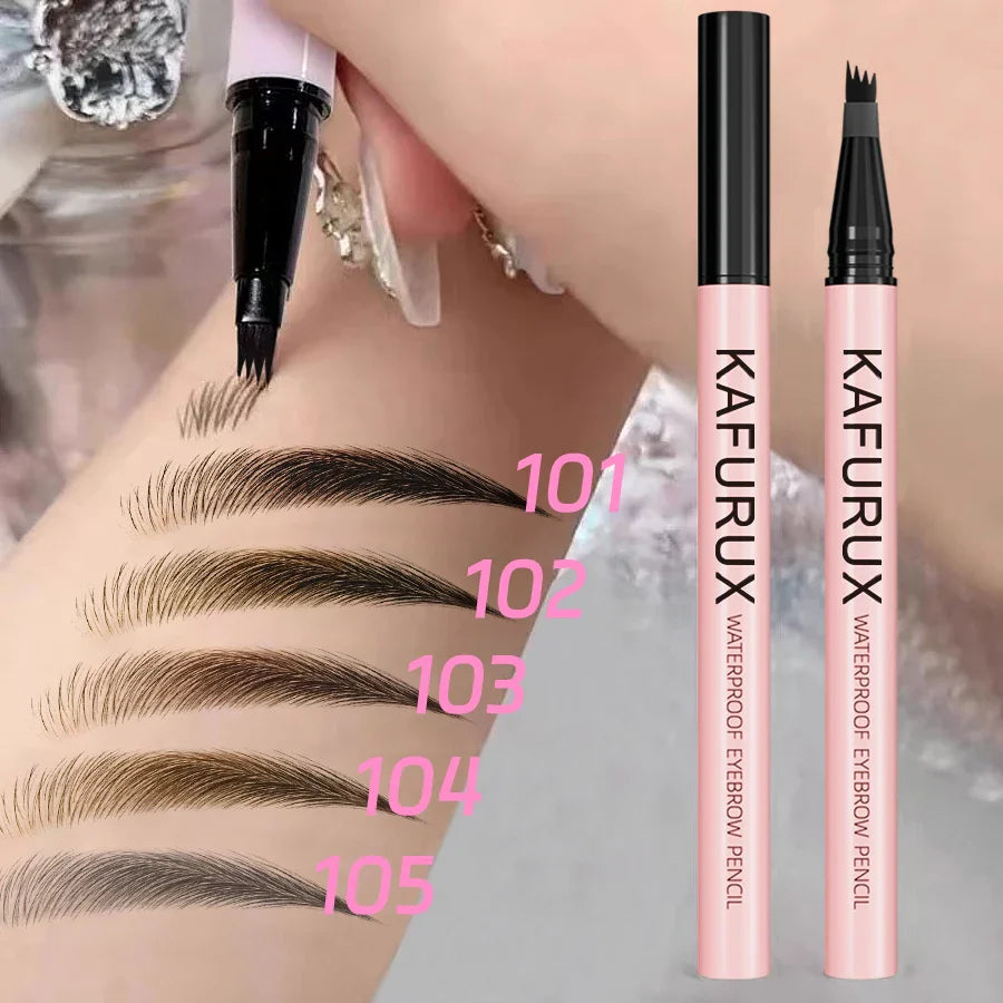 6 Colors 1PC Brown Eyebrow Pen Waterproof 4 Split Tip Black Eyebrows Pencil Liquid Eye Brow Makeup Lasting Cosmetic for Gifts Beauty Trend Shop
