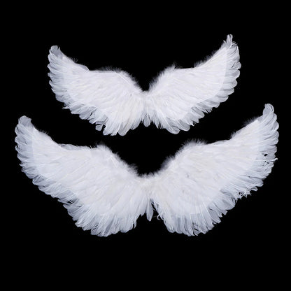 Kids Adult Party Swallow White Angel Feather Wings Halo Magic Wands Cosplay Elastic Straps Wedding Halloween Christmas Birthday Beauty World Shop