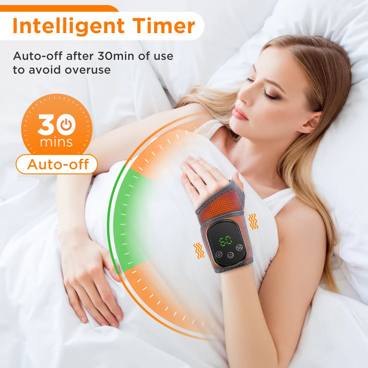 Cordless Heating Ankle Wrist Brace Vibration Massager Electric Hot Compress Massage Ankle Guard Wristband Hand Foot Protector Beauty World Shop