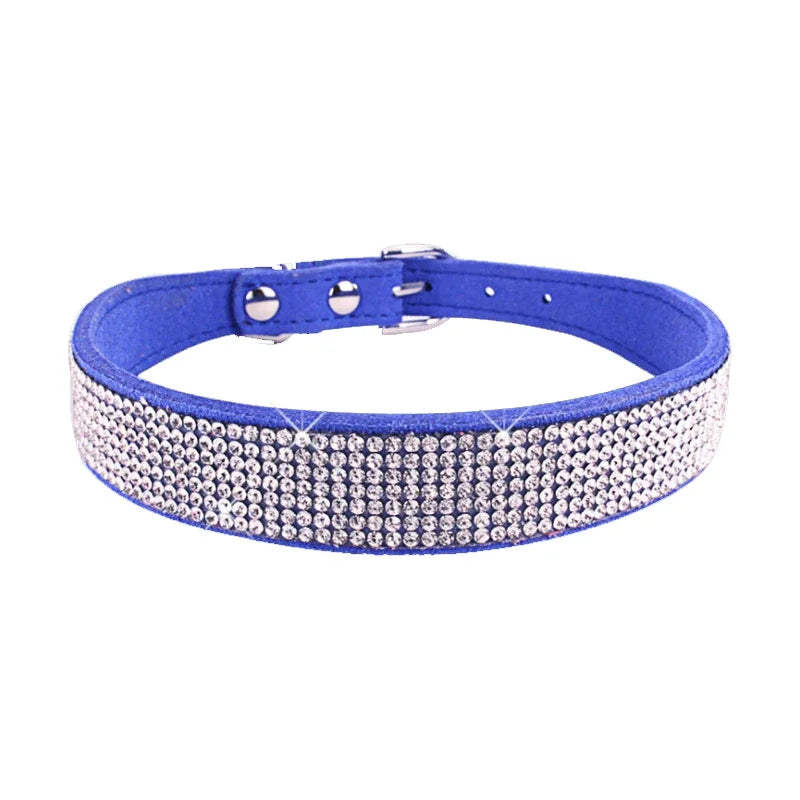 Dog Collar Crystal Glitter Rhinestone Pet Collars Zinc Alloy Buckle Collar For Small Medium Dogs Cats Chihuahua Pug Dog Collar Beauty World Shop