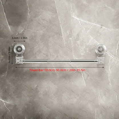 Towel Bar Adjustable 40cm to 60cm Bathroom Towel Rack SUS304 Stainless Steel Towel Rack Wall Mounted Towel Holder Beauty World Shop