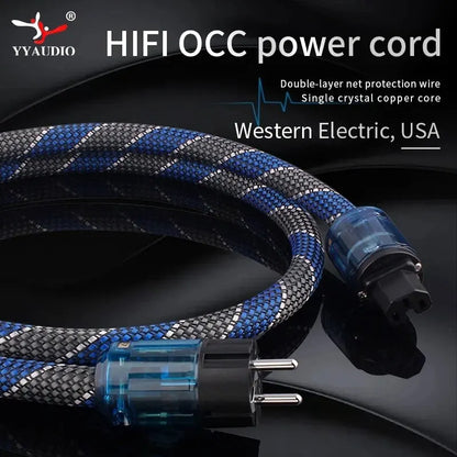 YYAUDIO Power Cable HiFi OCC Audio Cable EU/US Vseries Connecter Amplificateur, Filtre 1m 1.5m Beauty World Shop