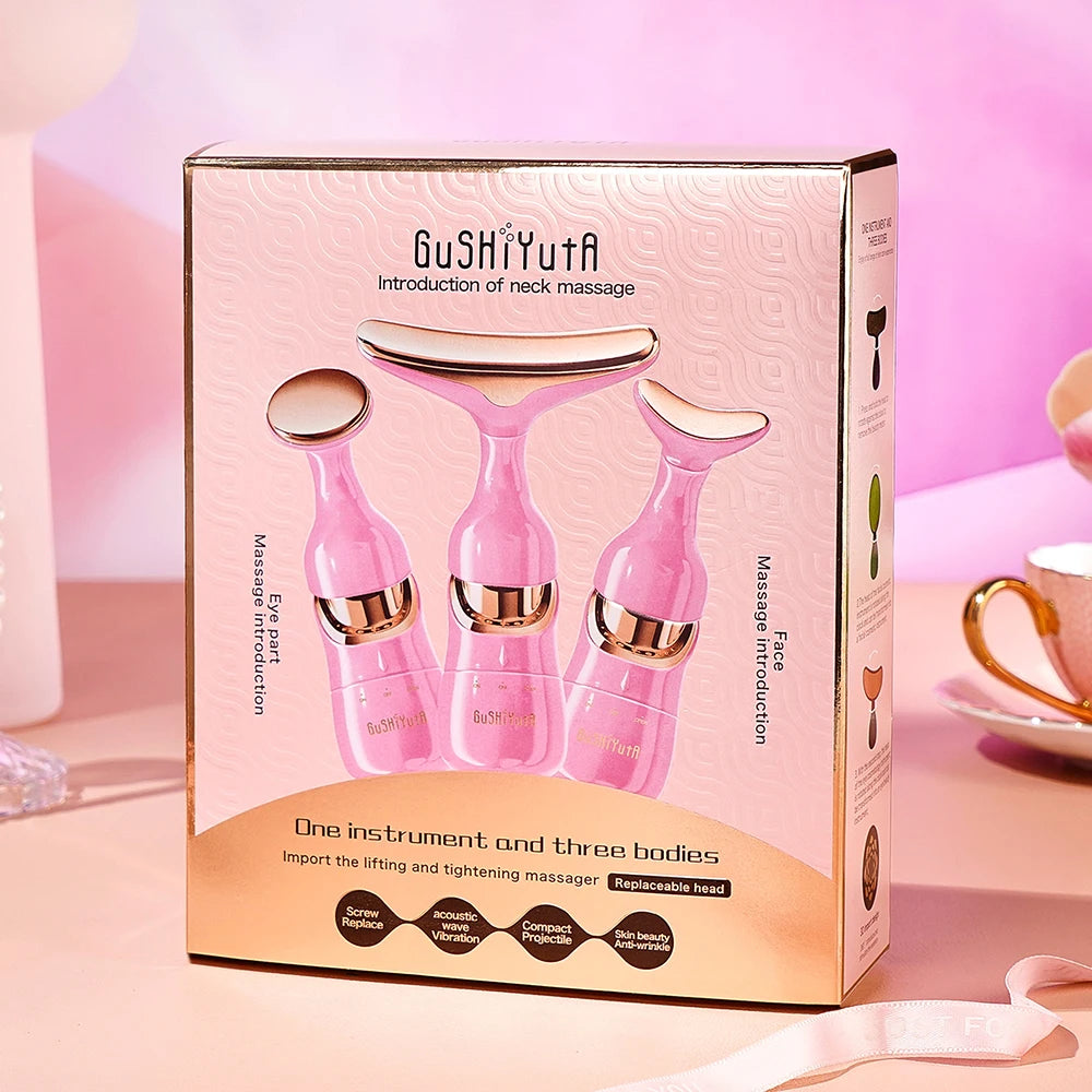 3 In 1 Facial Lifting Device Neck Facial Eye Massage Face Slimmer EMS Beauty Skin Tightening Wrinkle Anti Aging Face Massager Beauty World Shop