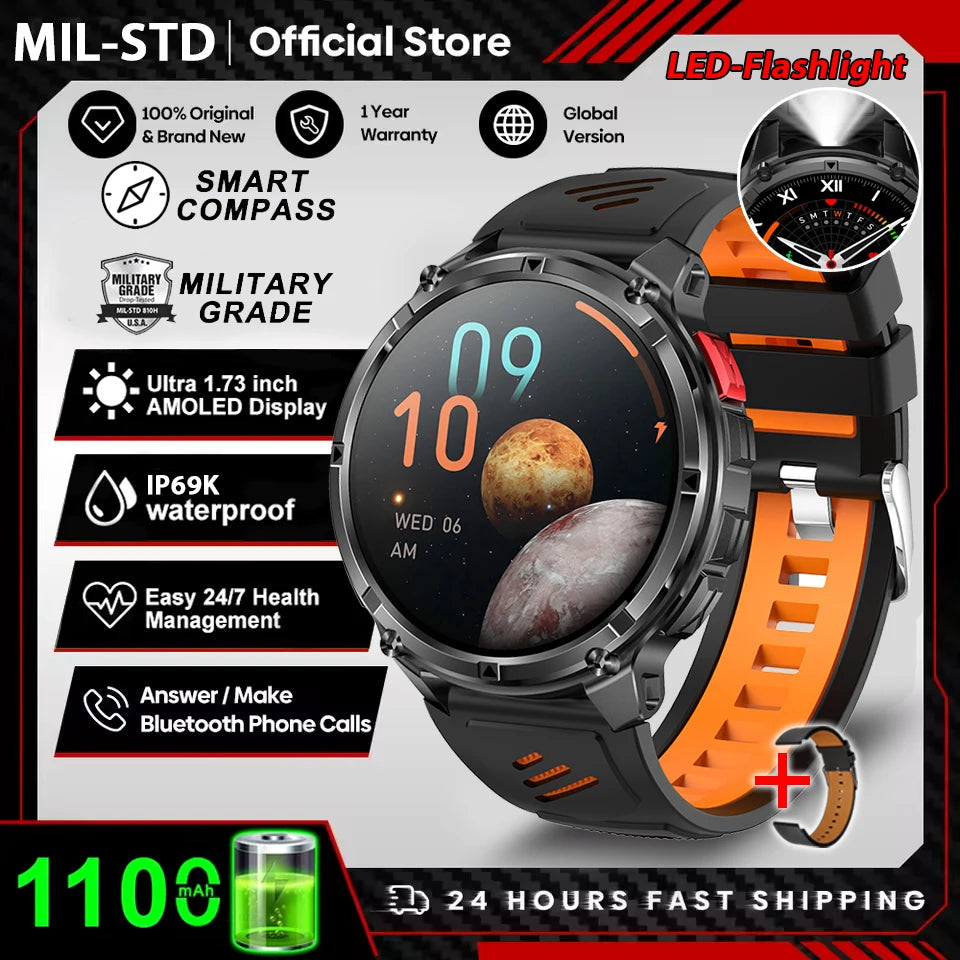 2026 New T-Rex3 Pro GPS Tracker 1100mAh Smartwatch Men 120-Day Standby Clock Rugged Outdoor Sport 10ATM Waterproof Call Watches Beauty World Shop