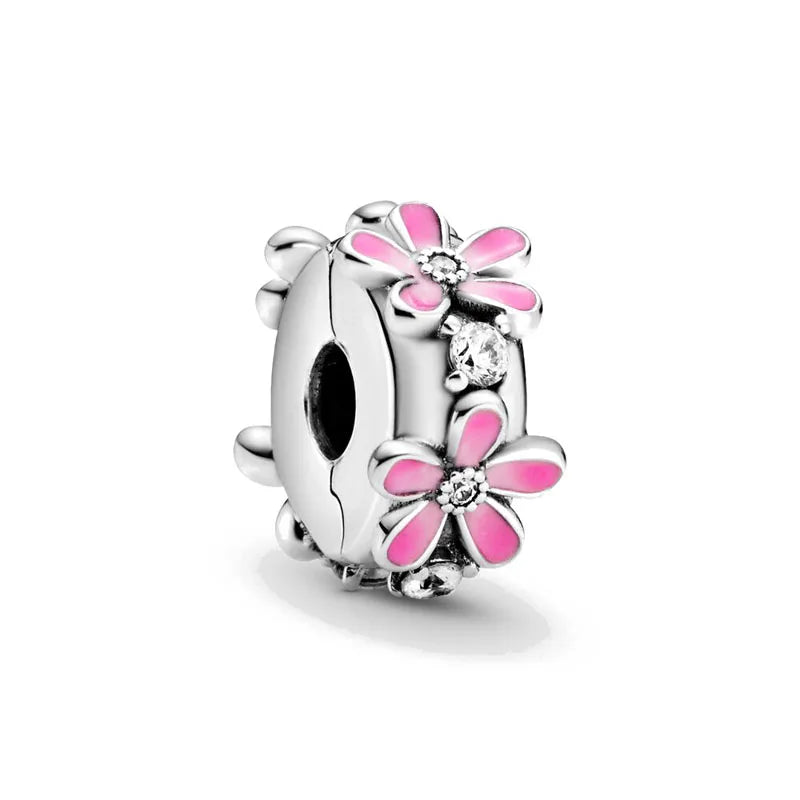 2025 Hot selling 925 Silver Pink Bird Moon Pendant Suitable for European Bracelets DIY Accessories Women's Charm Jewelry Gifts Beauty World Shop