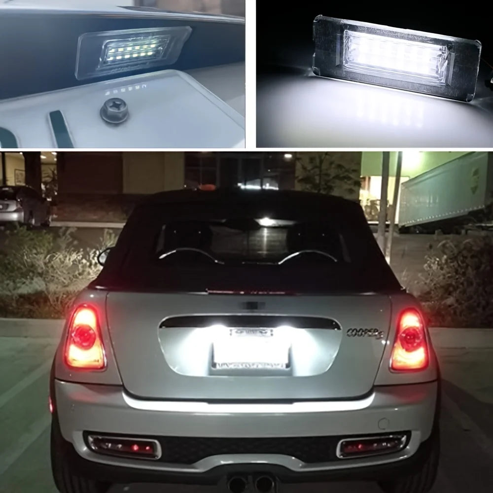 2pcs Mini LED license plate lights, suitable for Mini Cooper R56, R57, R58, R59,6500k Beauty World Shop