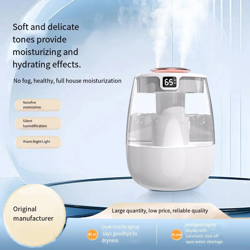 Air Humidifier Aroma Humidifier Double Spray Port Essential Oil Diffuser USB Water Humidifier with Light for Home Office Beauty World Shop