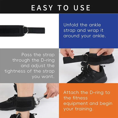 1pc Ankle Straps for Cable Machines Padded Ankle Cuffs for Leg Exercise WorkoutsFully Adjustable and Breathable Ankle Beauty World Shop