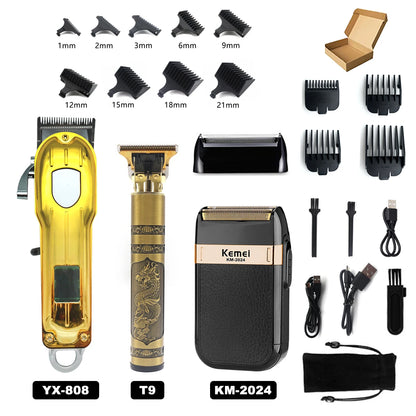Professional T9 Hair Trimmer Machine Metal Body Beard Trimmer for Men Stainless Steel Blade Hair Clipper Beard Trimmer Beauty World Shop