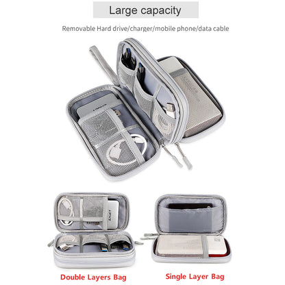 Data Cable Storage Bag Waterproof Portable Carry Case  Storage Bag Travel Organizer Bag for Cable Cord USB Charger Beauty World Shop