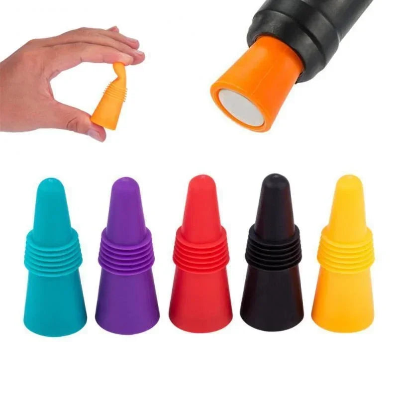 1PC Silicone Wine and Beverage Bottle Cap Set Leak Proof Champagne Bottles Sealer Stoppers Wine Cork Saver Stopper Reusable Beauty World Shop