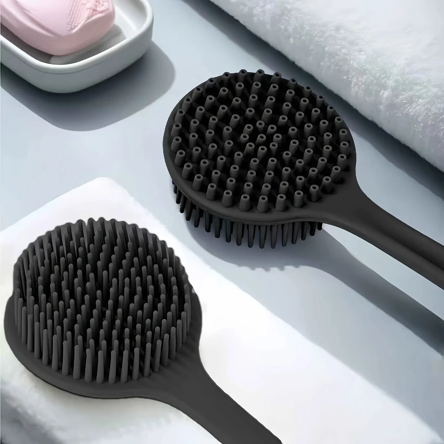 4-piece bath brush set Soft silicone bath brush with non-slip handle, easy to clean and rinse, perfect for use in the bath Beauty World Shop