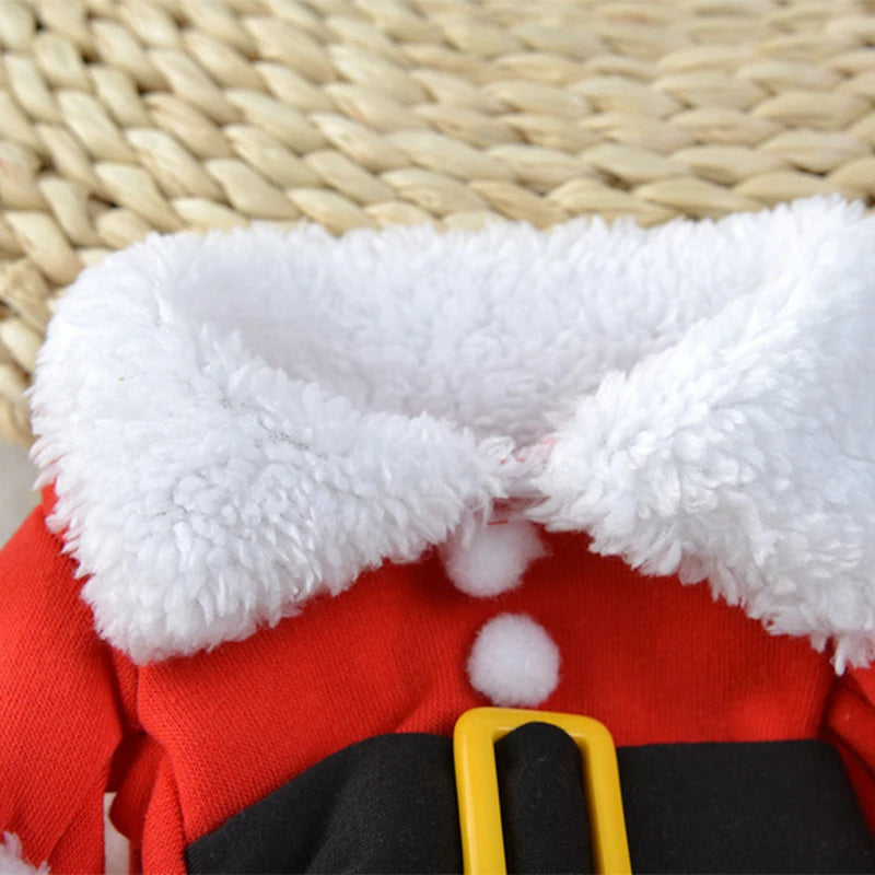 Christmas Pet Costume For Small Dogs Cats Funny Santa Claus Cosplay Dog Jumpsuit For Party Cute Pets Clothes Chihuahua Pug Coat